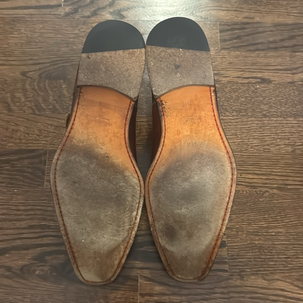 Men's Magnanni Marco II Monk Strap Leather Dress Shoes - Picture 9 of 9